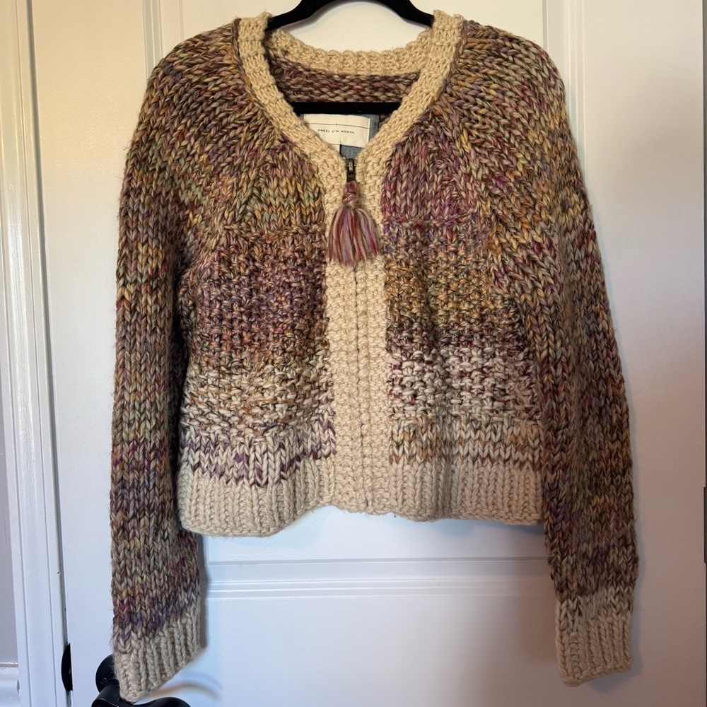 Angel Of The North by Anthropologie Chunky Multicolor Knit Large Cardigan - Picture 1 of 9